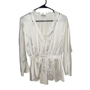 Express Ivory Satin Blouse